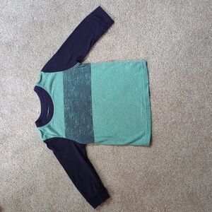 Cat & Jack Blue Color Block Long Sleeve Tee